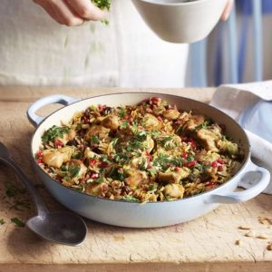 Grilled Chicken on Pilaf